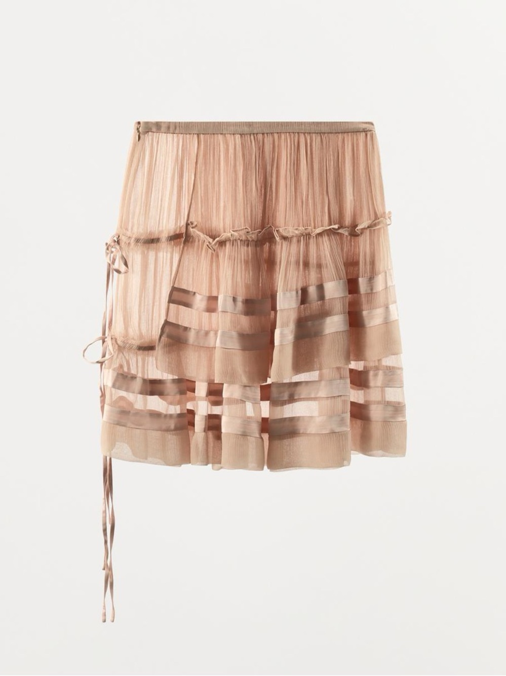 GEORGETTE RUFFLED SKIRT
Zara Blush Pleated Ribbon-Trim Mini Skirt